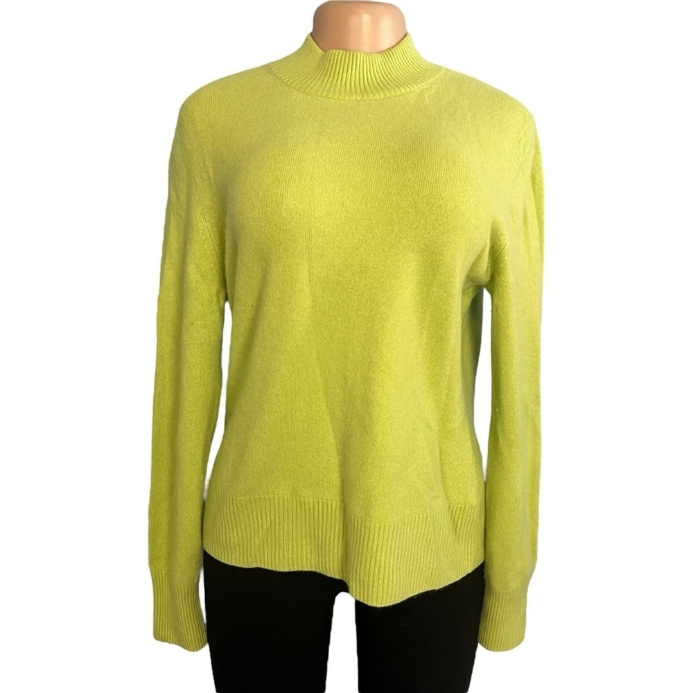 Investments Green Cashmere Turtleneck Sweater